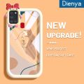 dienya Case For Samsung A21s Case Vogue Artistic Sketch Painting Bow Little Monster Protection New Side Design Phone Lovely Cream Beautiful Phone Case Silicone Protective Cover. 