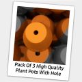 Pack Of 3 Extra Large Plastic Pots For Plants And Flowers Diameter 10.50 Inch - Outdoor And Indoor Plant Pots. 