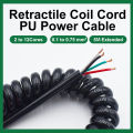 Spring Spiral Power Cable 2 3 4 5 6 7 8 9 10 12 18 Core 0.1/0.2/0.3/0.5/0.75mm2 Connector Extend Tensile Retractile Coil PU Wire. 