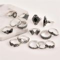 15 Pics/set Silver Ring Set Women Wedding Anniversary Rings for Girls. 