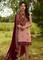 Summer Light Pink Luxury Lawn Embroidered design 3Pcs Suit UN-STITCHED For Women with Printed Chiffon Dupatta. 