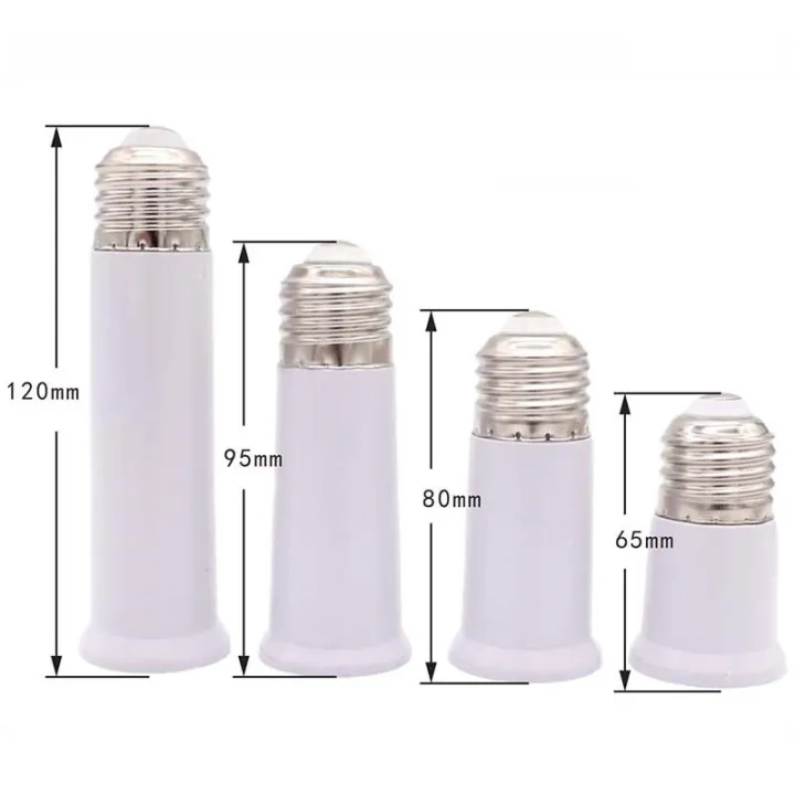 Universal E27 to E27 Lengthened Lamp Base Tube LED Light Bulb Socket ...