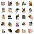 50PCS Cat MEME Funny Animals Stickers Vintage Toy DIY Kids Notebook Luggage Motorcycle Laptop Refrigerator Decals Graffiti. 