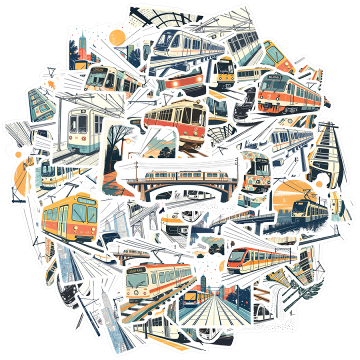 Retro Travel Stickers Train Train Stickers Vintage Railway for Fridge ...