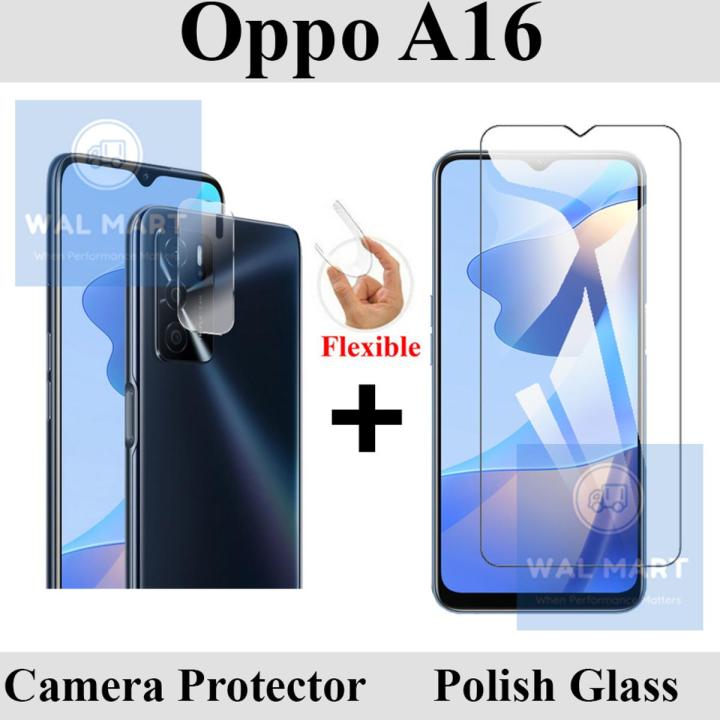 Oppo A16 Tempered Glass Screen Protector Polish Glass + Back Camera 9H Gorilla Flexible Protector For Oppo A16