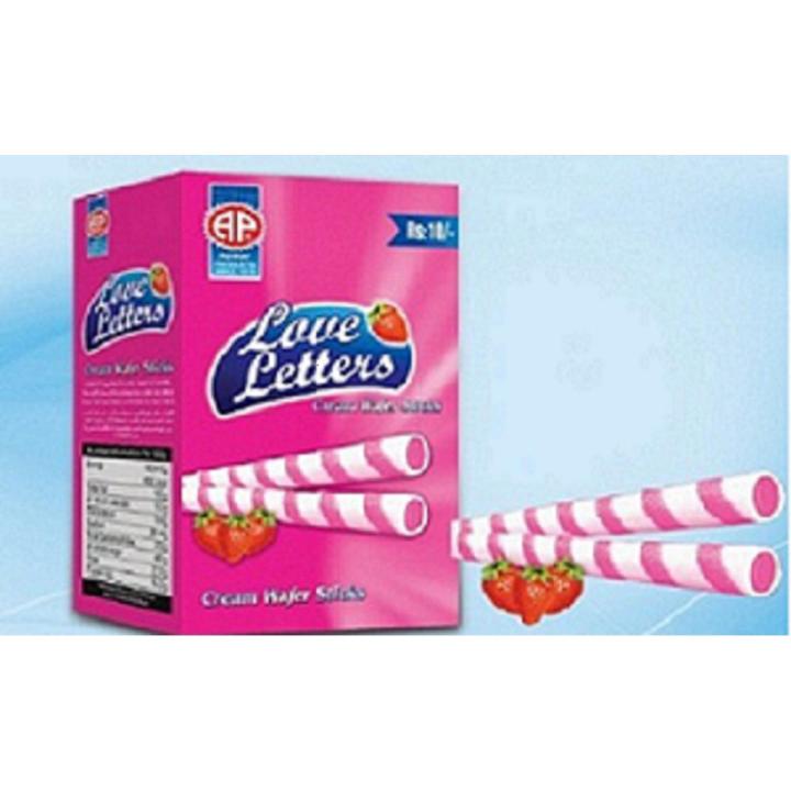 AP Love Letter Double Stick Wafer Rolls - Rs 10 - 24 Pieces Pouches - Strawberry