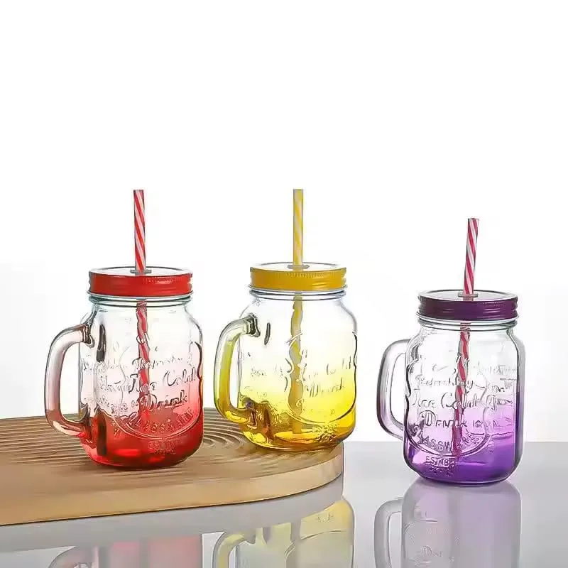 Colorful Mason Glass Mug