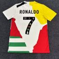 【Washable and Colorfast】2025 Training Jersey New Short Sleeve Football Cristiano Ronaldo Unisex 3D Printed Sports Top T-Shirt Ronaldo Joint Jersey. 