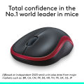 Logitech M185 Wireless Mouse (Red) with USB Mini Receiver, Compatible with PC, Mac, Laptop. 