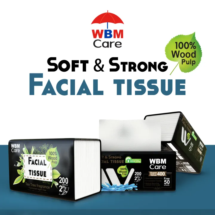 WBM%20Facial%20Tissue%20Paper%20Tea%20Tree%20Fragrance%20-%20200s%20(2%20Ply)%20%20UltraSoft%20Tissue%20Made%20with%20100%25%20Wood%20Pulp%20-%20Image%203