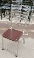 Silver Chrome Color Steel Chair with Wooden Seat - Strogest Chair. 