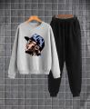 Chris Brown Printed Fleece Full Sleeves Pull Over Sweatshirt & Trouser Tracksuit For Men & Boys. 