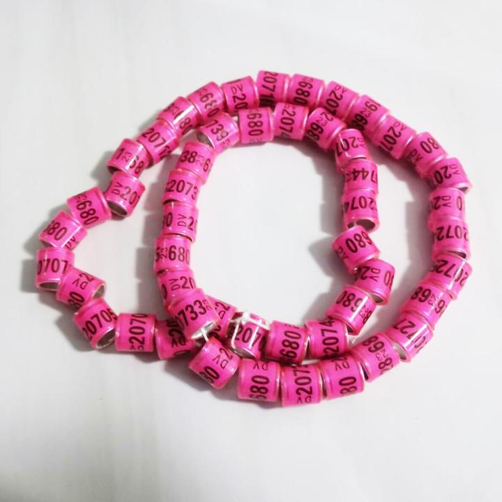 50 Pcs 2023 Pigeons Foot Ring 8mm Pigeons Foot Ring Parrots Leg Rings Birds Training Tool Series Number Pigeon Ring