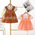 Sweet and Cotton Princess 2024 Summer New Western Fashion Cute Baby Short sleeved Girl's Dress. 