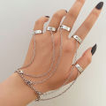 Finger Ring Bracelet Polishing Streetwear Style Men Finger Chain Bracelet. 