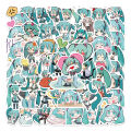 65Pcs Cartoon Hatsune Miku Graffiti Stickers Guitar Suitcase Laptop Decal Toy. 