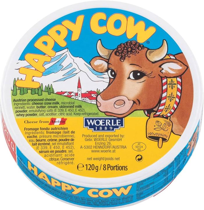 Happy Cow Regular Cheese Ceylon Organic Fresh Natural Cow Milk Cheese - 120g(8 Cheese portions per Pack) (Pack of  2, 3 & 5)