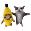 Anime Pillow Dolls Banana Cat Doll Banana Cat Plush Toy Stuffed Doll Plush Happy Cat Stuffed Toy Happy Cat Sad Crying Banana Cat Animals Toy Toy for Little Kids. 