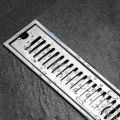 Rectangular Linear Shower Floor Drain Long Linear Drainage Channel Drain for Hotel Bathroom Kitchen Floor 20cm. 
