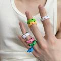 Frog Ring Polymer Clay Resin Rings fAnimal Jewelry for Women Girls Summer Fashion Travel Jewelry Gifts. 