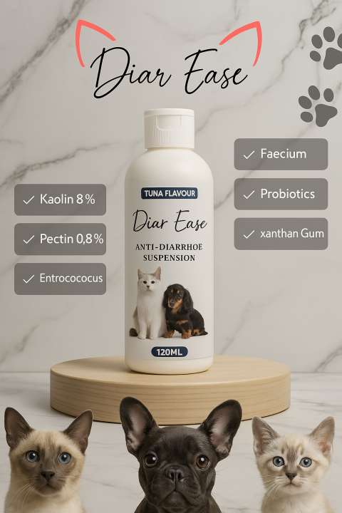 Diar Ease an anti diarrhea suspension for cats and dogs