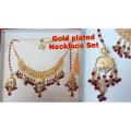 Necklace Set with earring gold plated stylish new design for women looking gold fashionable style. 