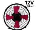 Small Table or Wall Fan - Steel Body Fan - Size 9 Inch-DC 12V. 
