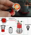 waterproof IP65 19mm 10A Pushbutton LED power Switch lock latch ON-OFF switch 220V 5V 12V 24V 48V 72V waterproof. 
