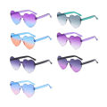 2023Transparent Jelly Gradient Color Love Sun Glasses Men and Women Peach Heart Sunglasses European and American Heart-Shaped One-Piece Sunglasses. 