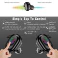 Bluetooth 5.0 HiFi stereo headsets TWS wireless headphones ipx9 waterproof stereo earphone Sport Bluetooth headset Noise Cancelling headphones with mic smart fingerprint touch in ear Bluetooth earbuds with charging power box. 