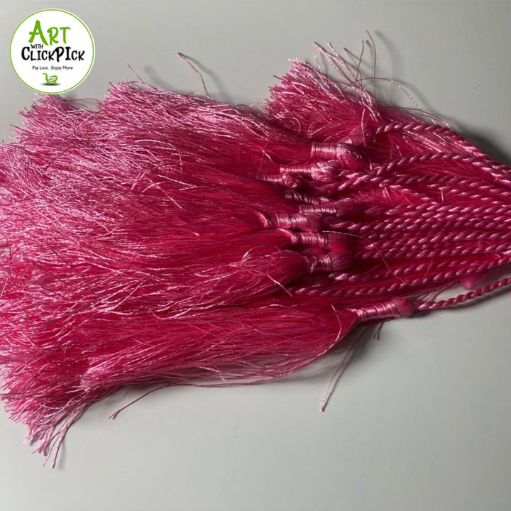 Polyester Thread Tassels | Long Strip Style | Handmade Tussles | For Clothes , Handmade Ornaments, Dress | Crafts 6PCs