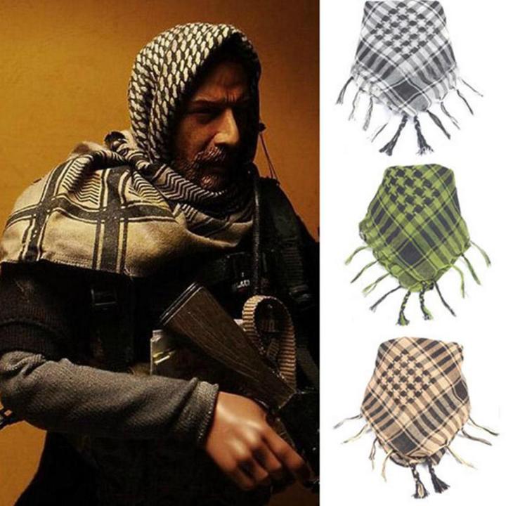 Military Mens Arab Scarves Airsoft Windproof Muslim Tactical Outdoor Dustproof Arab Shemagh Desert Summer Thin Cotton Scarf