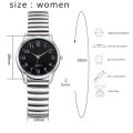 Arabic Numerals Lovers Watches Stainless Steel Elastic Band Men Women Wrist Watch Couple Clock. 