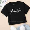 New Trendy  Crop Top  Printed Auntie Half Sleeves T shirt For Girls. 