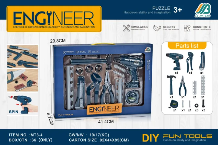 Engineer Tool Set for Kids | Educational Pretend Play Construction Kit ...
