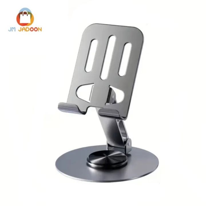 JM JADOON Metal Mobile Holder Mobile Stand Tablet Holder Stand Base 360 Rotatable Adjustable Foldable Cell Phone Holder Desktop Phone Holder for Mobile Rotatable Tablet Holder Stable Table Stand Homes Telescopic Folding Stable Stand Anti Fall
