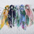 Long Ribbon Women Ponytail Scrunchies Scarf Elastic Hair Band Knotted Streamer Hair Ties Silky Satin Hair Rope Hair Accessories. 