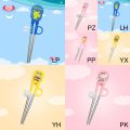 1 Pair Stainless Steel Cartoon Training Chopsticks Training Helper Chopsticks. 