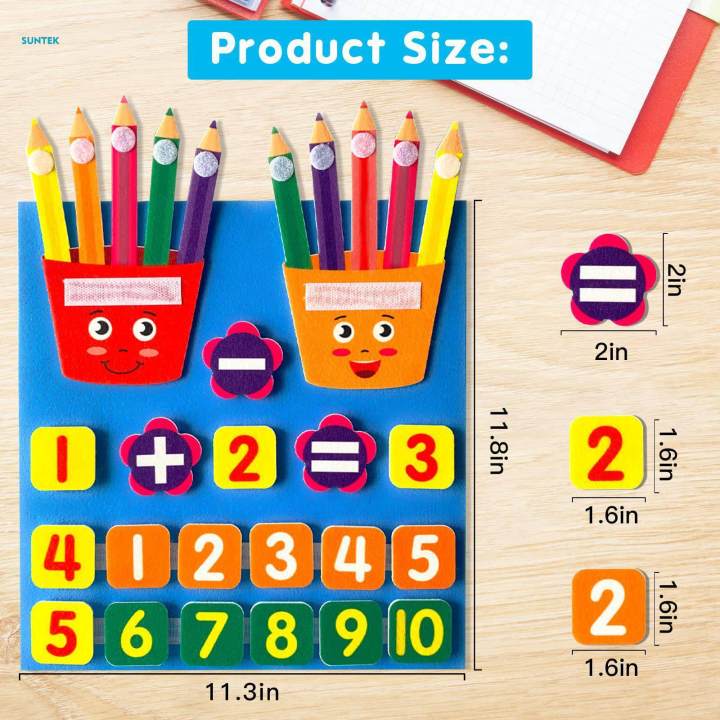 Educational Math Games Manipulatives Early Education Addition Subtraction Numbers Matching Pencil Counters for Games Activity Girls Children