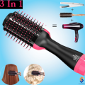 Professional Hot Air Brush Straightening Hair Dryer comb and Volumizer with Straightener Curler for Girls, Women. 
