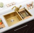 SA HANDMADE KITCHEN SINK DOUBLE BOWL 82 X 45 GOLDEN. 