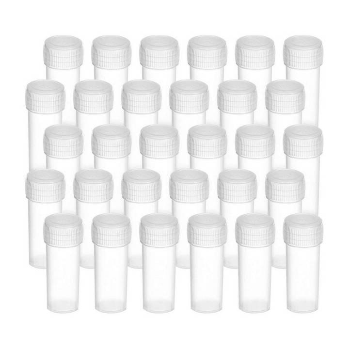 200 Pcs 5Ml Plastic Sample Bottles Potable Mini Clear Storage Case Vial Storage Container