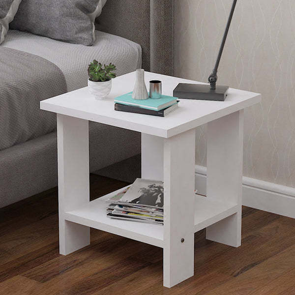 Modern Lamination Wood Multipurpose Side Table Coffee table Storage table Decorative table End Table-16 x 16 x 18 inch (L x W x H, White)