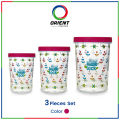 Orient Plastic Kwik Lock Jar Set | 3-Piece Airtight Storage Containers for Kitchen & Pantry Organization | Durable, BPA-Free, Stackable Food-Grade Jars with Leak-Proof Lids. 