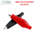 (Pair of 5/10) Crocodile Clips 28-45mm Alligator Clip Red/ Black Premium Quality Ardiuno. 
