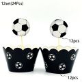 Soccer Cake Topper Boy Girl Soccer Happy Birthday Cupcake Toppers Party Dessert Football Theme Party Baby Shower Baking Supplies. 