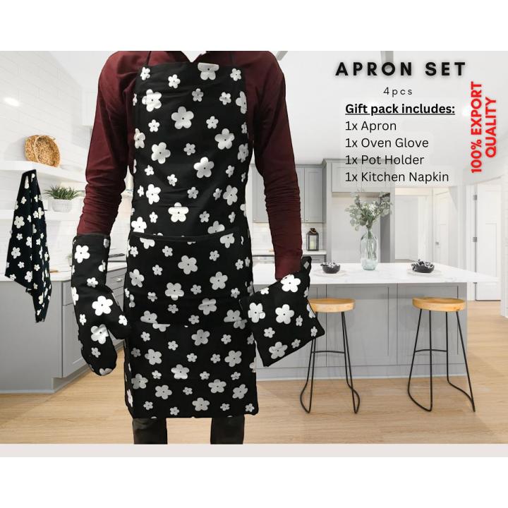 Fiaxo Apron Set for Kitchen - Pack of 4pcs