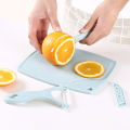 Kitchen three-piece ceramic fruit knife set mini plastic cutting board paring knife household small knife knife. 