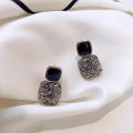 Alloy Vintage earrings Elegant 2.5 * 1.4cm Purple/Black/White Square earrings Personalized earrings for Party Casual wear Gift option Daily wear Women's accessories. 