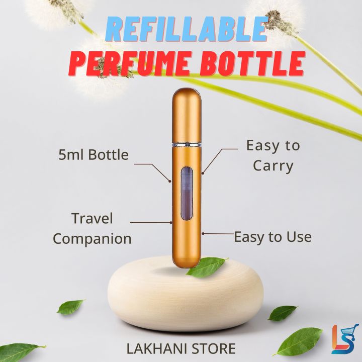 Refillable Perfume Bottle 5ml Travel Size Portable Mini Spray Atomizer Plastic and Metal Material Lightweight Leak Proof Easy to Refill Compact Fragrance Dispenser for Men and Women Travel Office Pocket Use